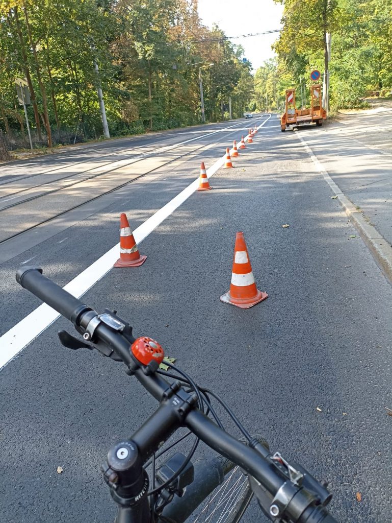 Fahrradspur Bautzner Landstraße
